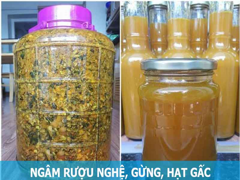 ngâm rượu nghệ gừng hạt gấc