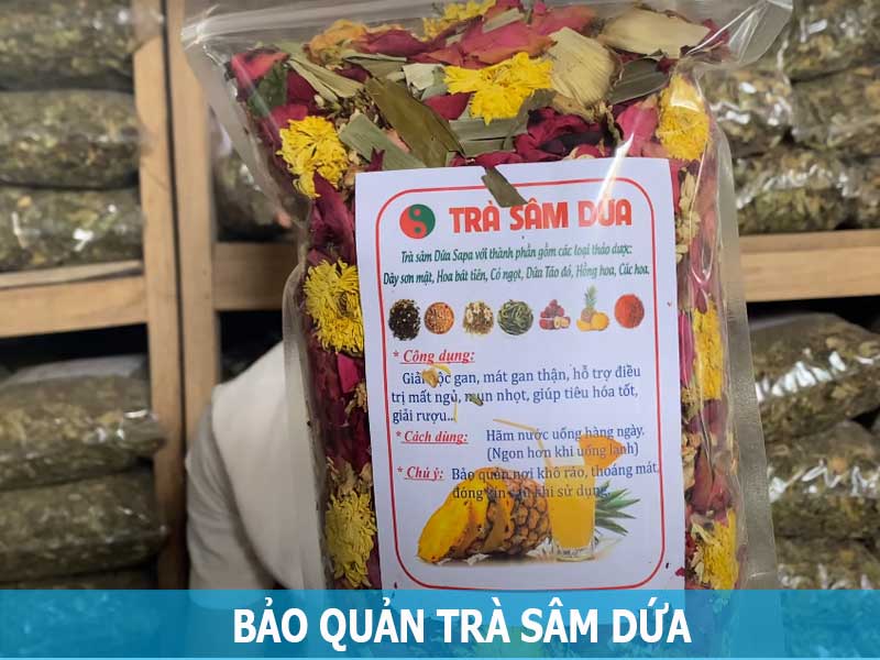 bảo quản trà sâm dứa